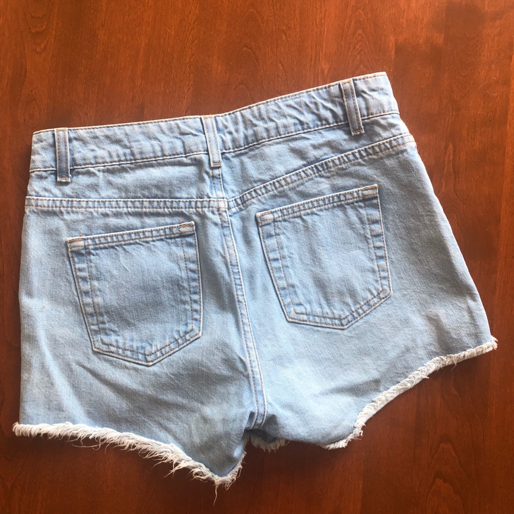 Top shop MOTO high waisted jean shorts - Picture 2 of 3